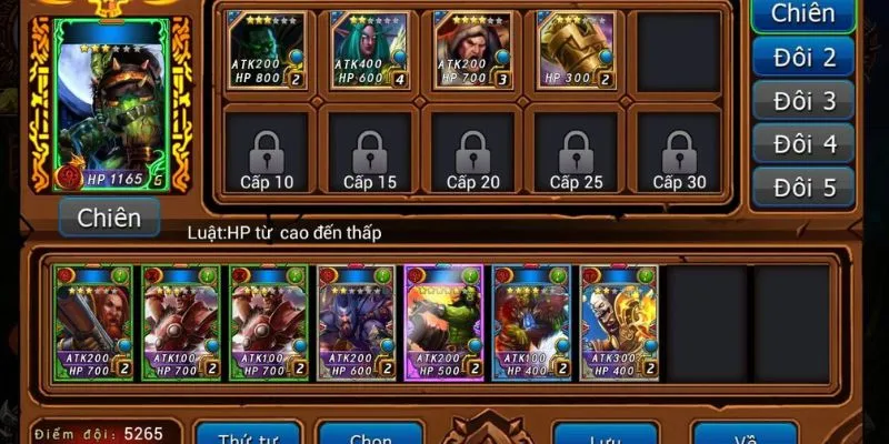 Chi tiết về tựa game war card game