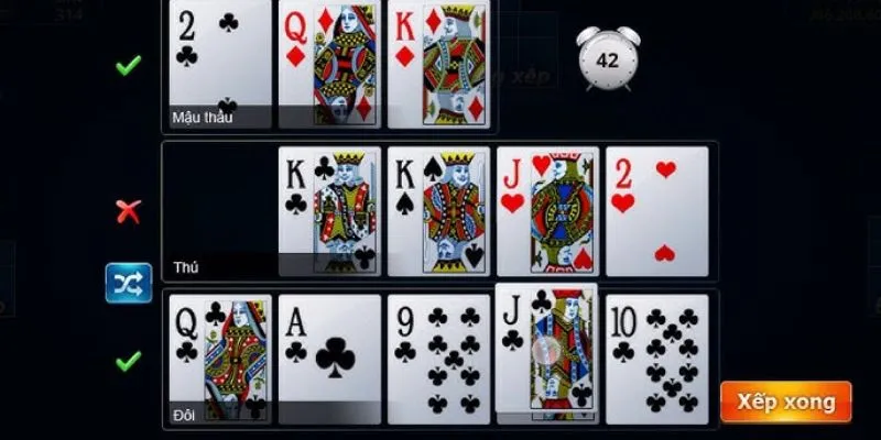 Cách sắp xếp bài đúng đắn là chìa khóa dẫn đến thành công trong bài binh.